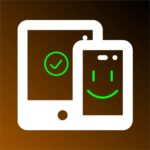 Grafik zum Webinar mit lächelndem Tablet und Smartphone